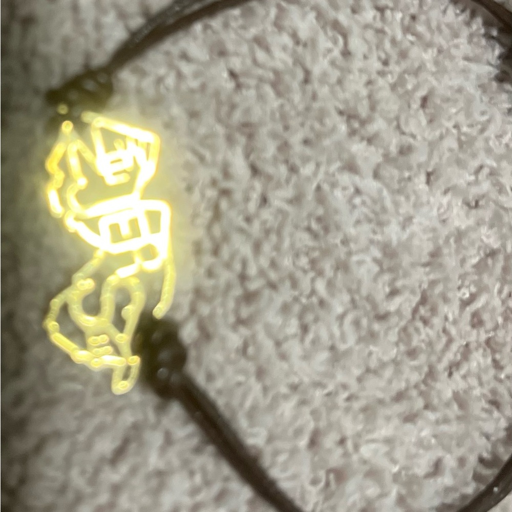 New Jersey gold-tone charm on brown leather band bracelet - like new